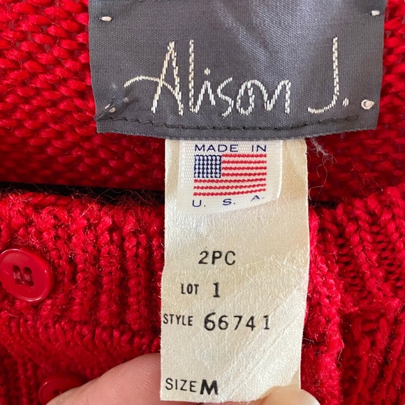 Vintage Alison J. Soft Acrylic Sweater Button Bodice SZ M Made in USA - Picture 4 of 8